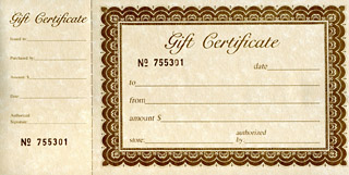 Gift Certificate.